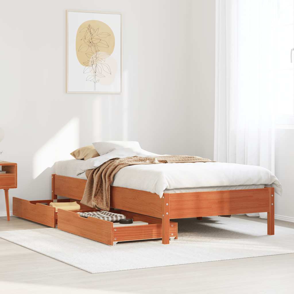 Bed Frame Without Mattress Solid Wood Pine