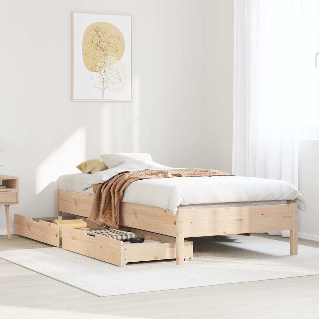 Bed Frame Without Mattress Solid Wood Pine