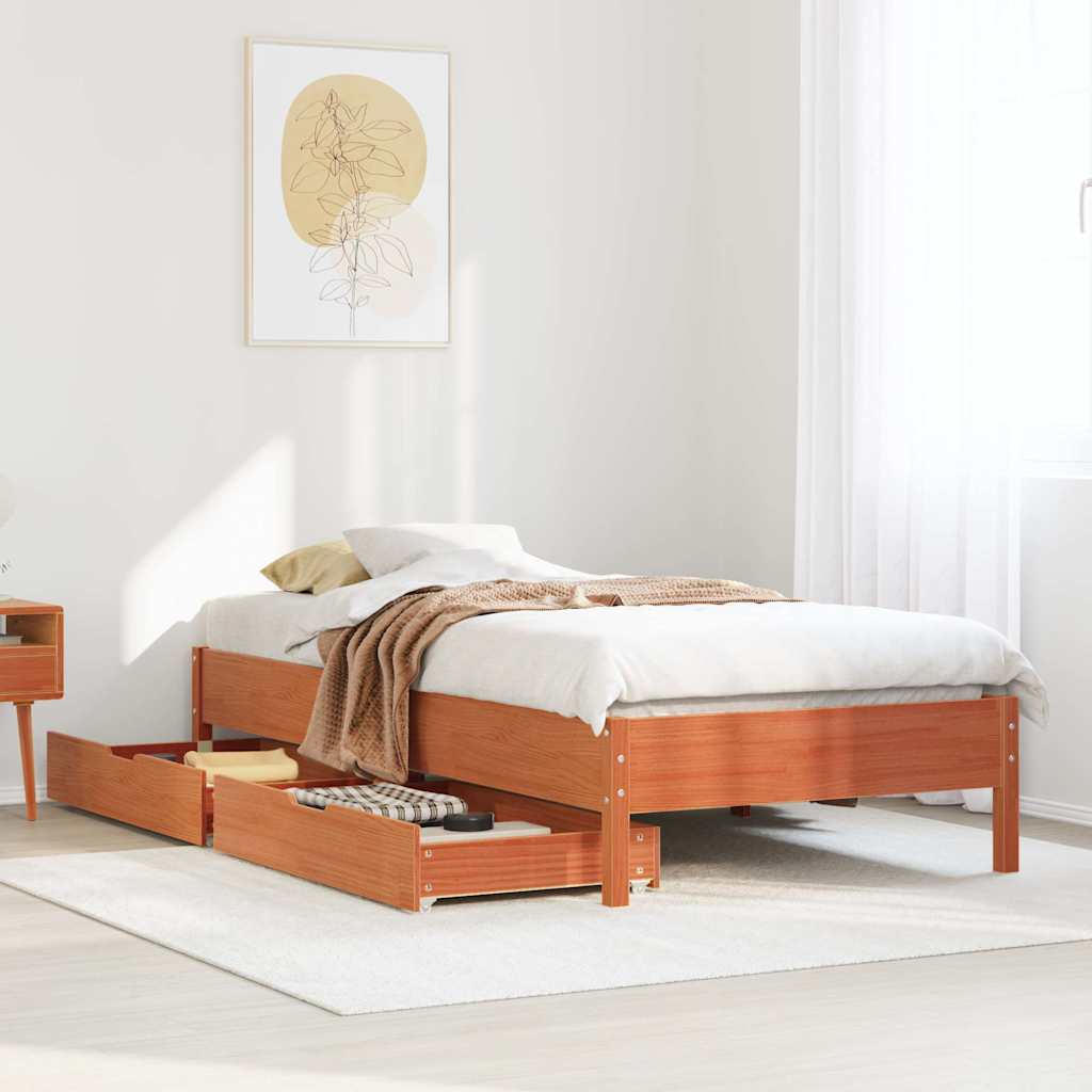 Bed Frame Without Mattress Solid Wood Pine