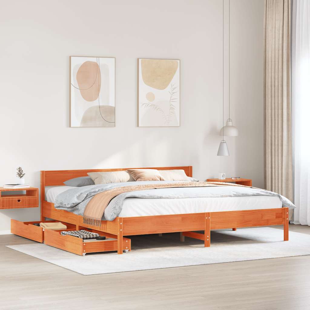Bed Frame Without Mattress Solid Wood Pine