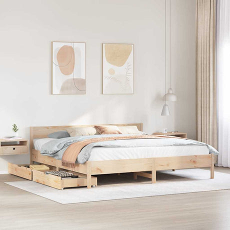 Bed Frame Without Mattress Solid Wood Pine