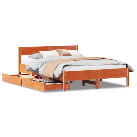 Bed Frame Without Mattress Solid Wood Pine