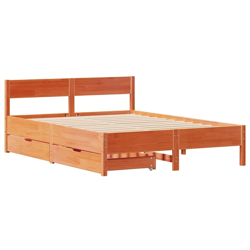 Bed Frame Without Mattress Solid Wood Pine