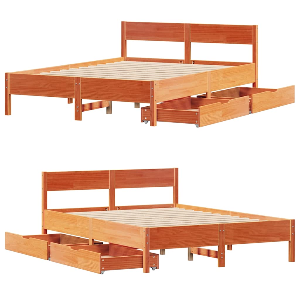 Bed Frame Without Mattress Solid Wood Pine