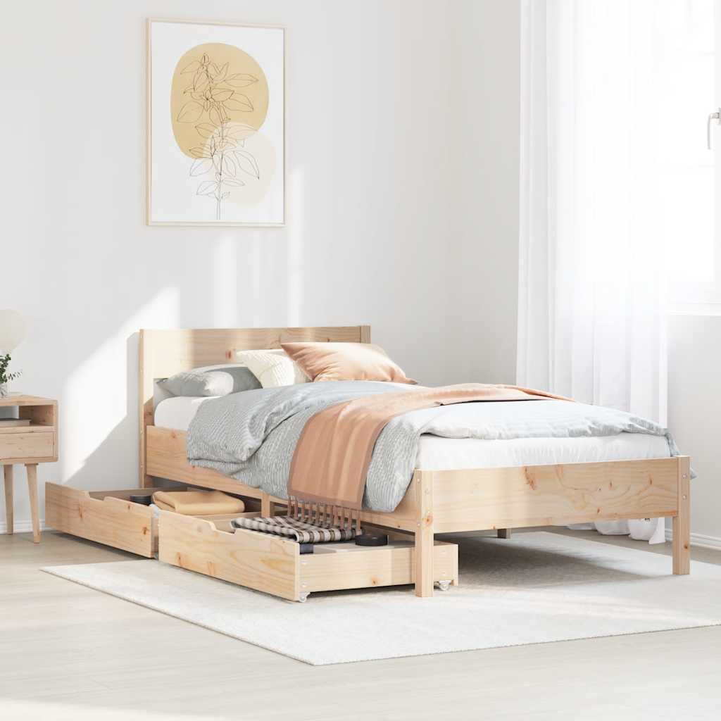 Bed Frame Without Mattress Solid Wood Pine