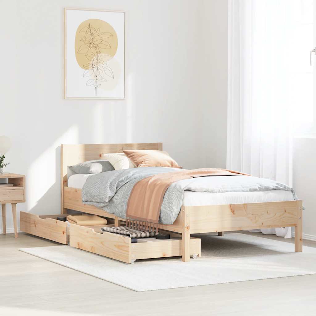 Bed Frame Without Mattress Solid Wood Pine