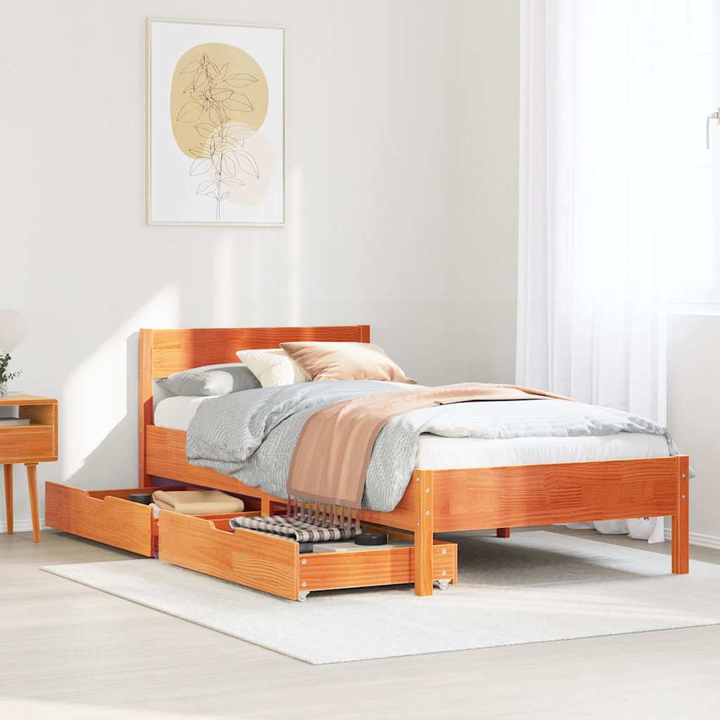Bed Frame Without Mattress Solid Wood Pine