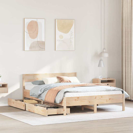 Bed Frame Without Mattress Solid Wood Pine