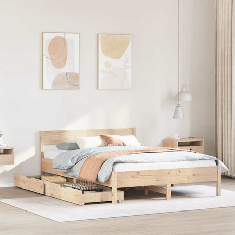 Bed Frame Without Mattress Solid Wood Pine