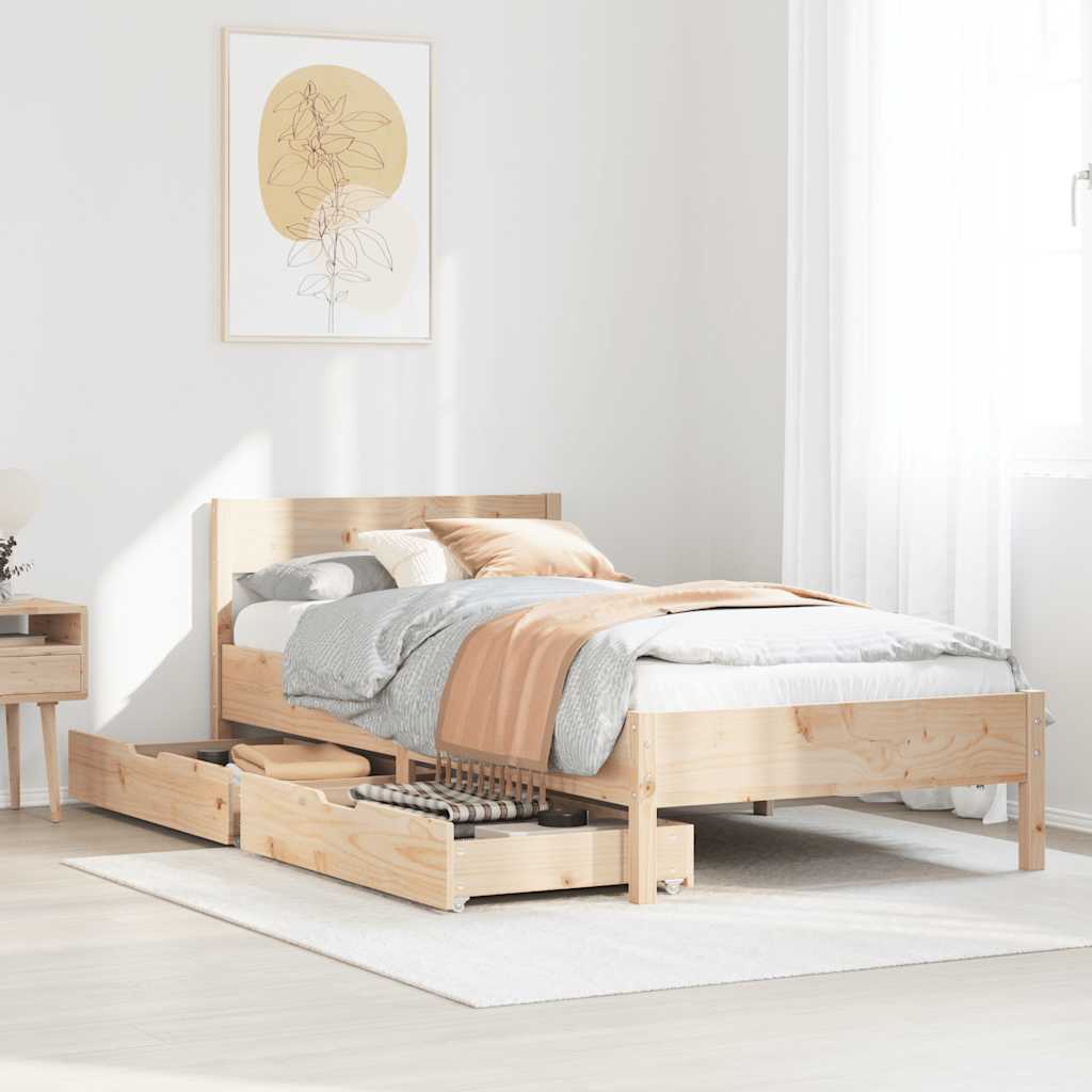 Bed Frame Without Mattress Solid Wood Pine