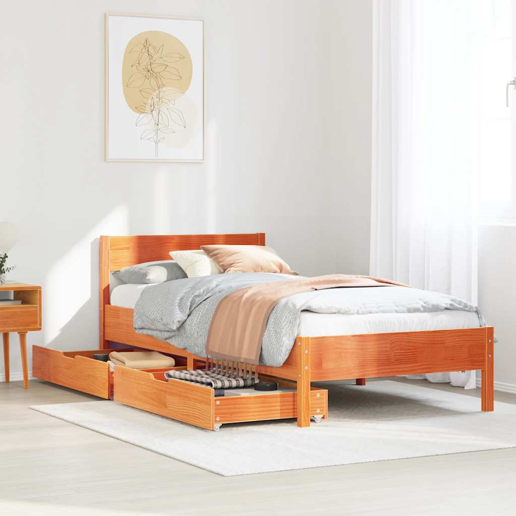 Bed Frame Without Mattress Solid Wood Pine