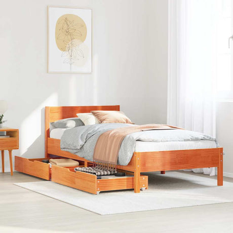 Bed Frame Without Mattress Solid Wood Pine
