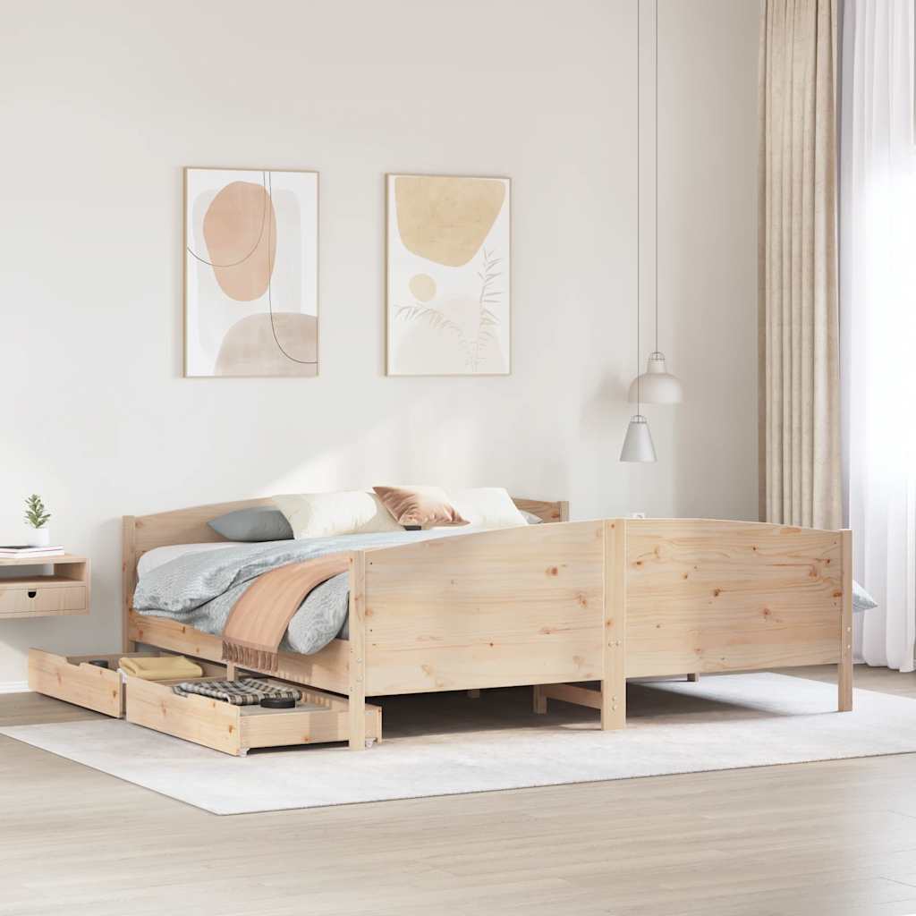 Bed Frame Without Mattress Solid Wood Pine