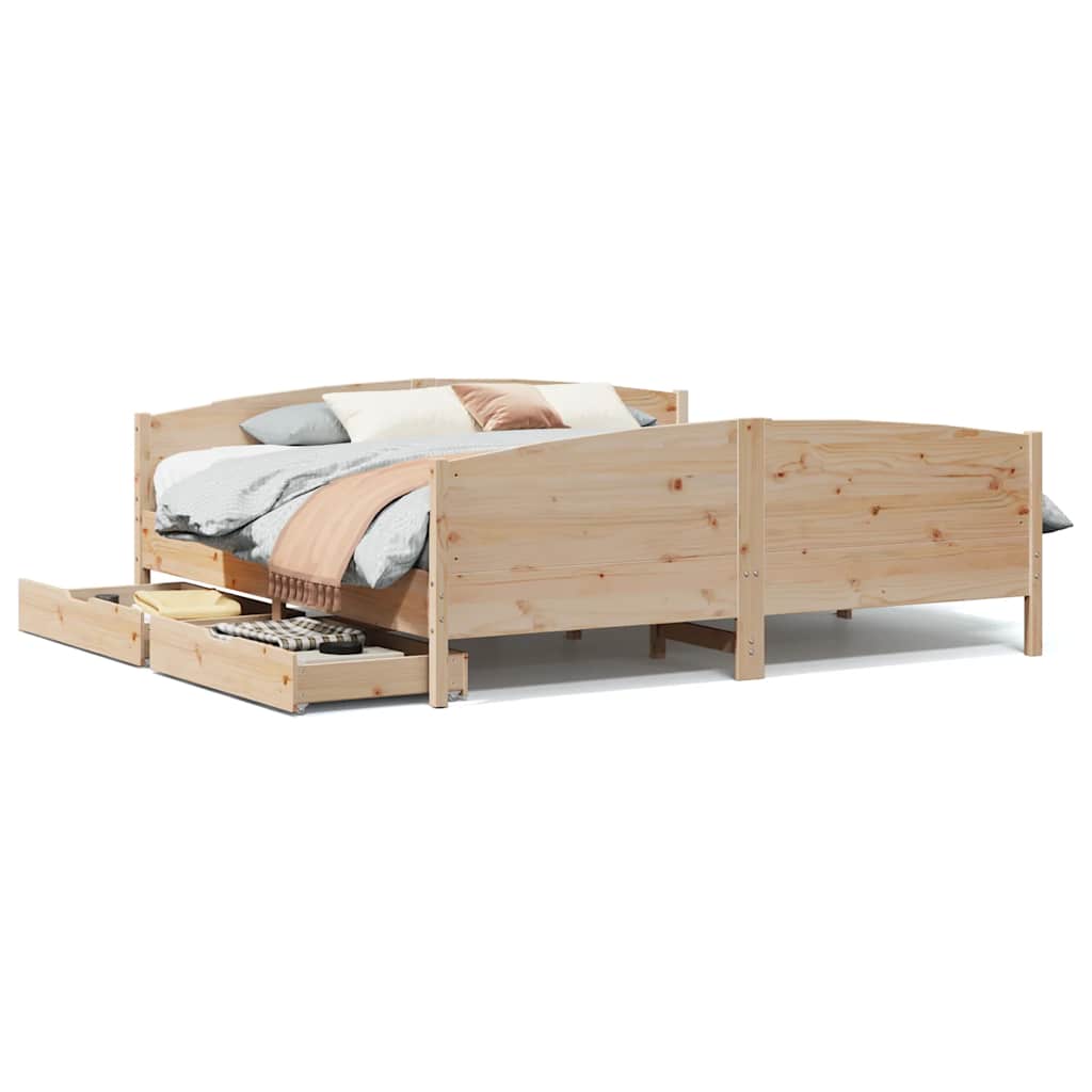 Bed Frame Without Mattress Solid Wood Pine