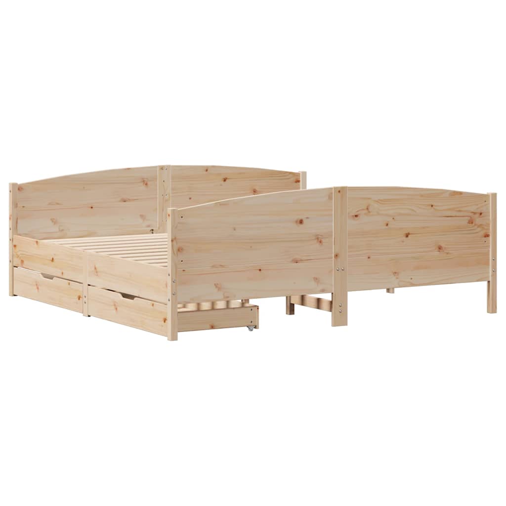Bed Frame Without Mattress Solid Wood Pine