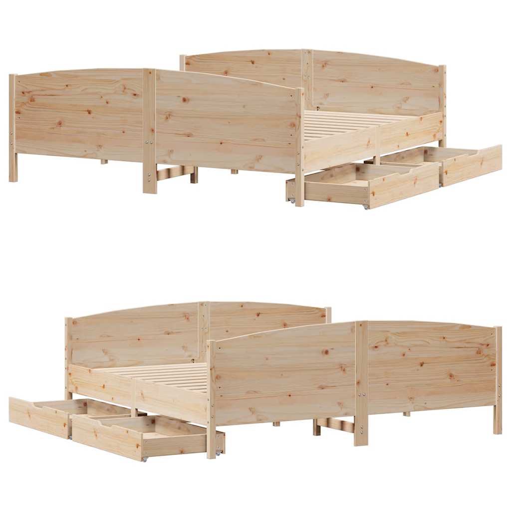 Bed Frame Without Mattress Solid Wood Pine