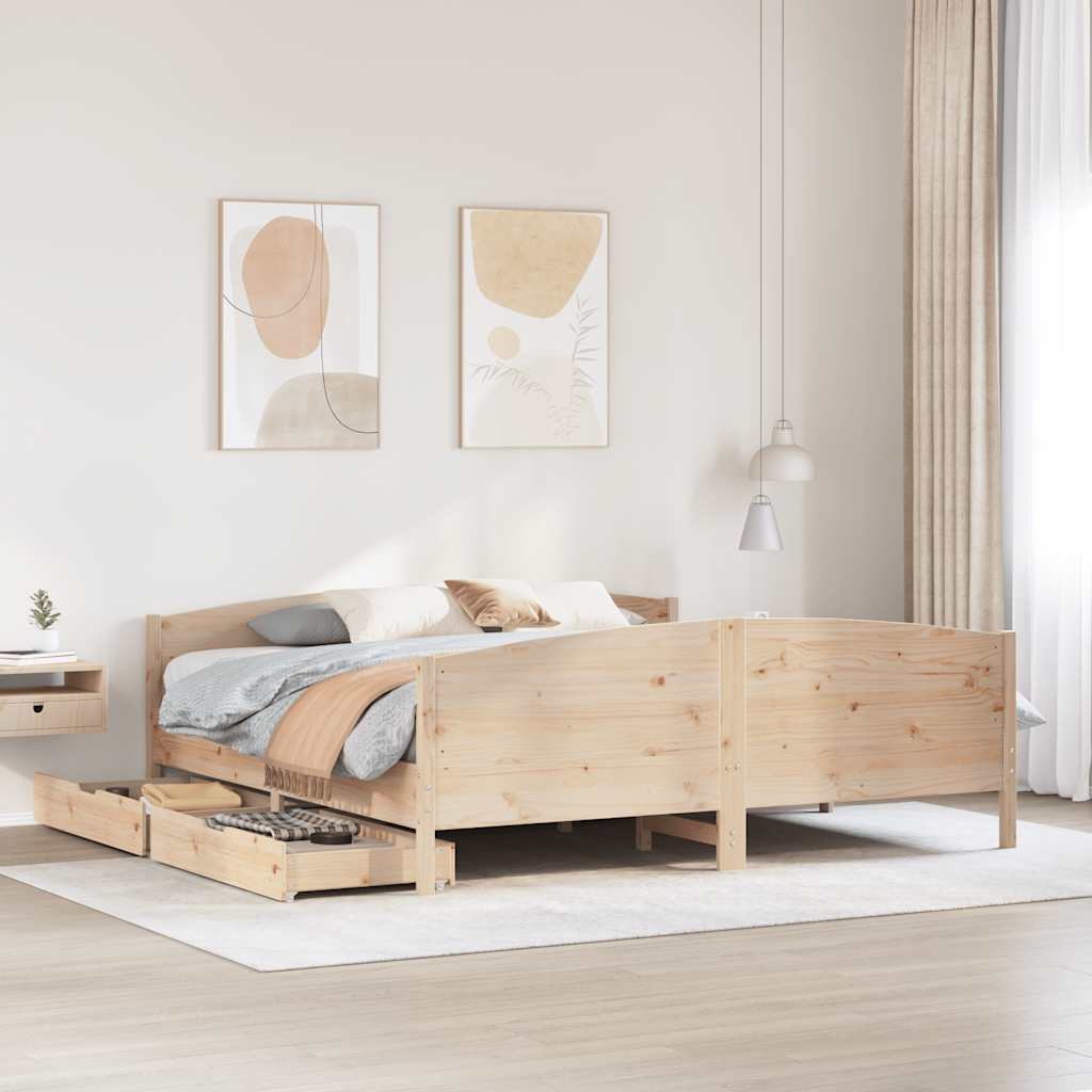 Bed Frame Without Mattress Solid Wood Pine