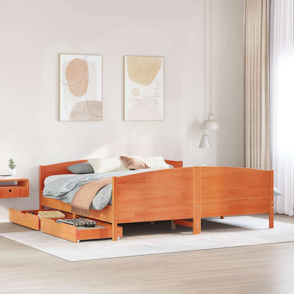 Bed Frame Without Mattress Solid Wood Pine