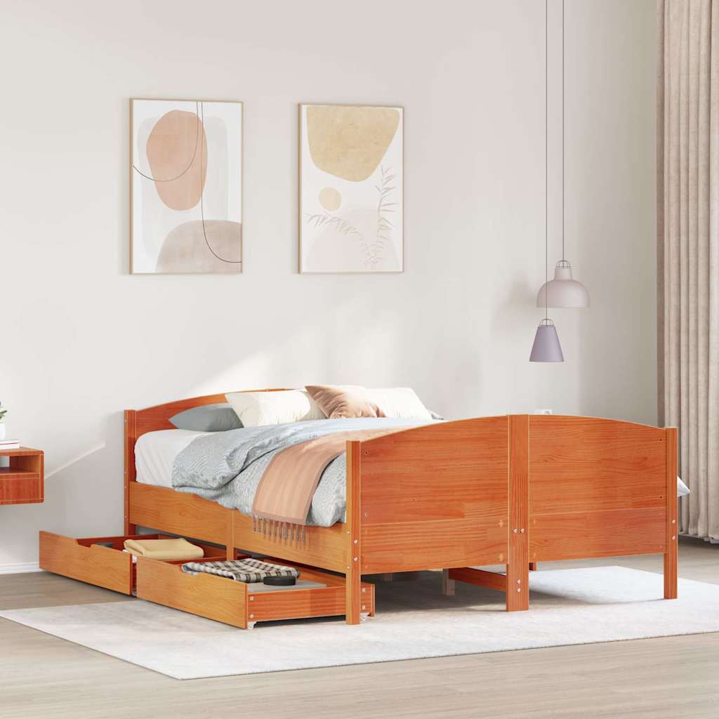 Bed Frame Without Mattress Solid Wood Pine