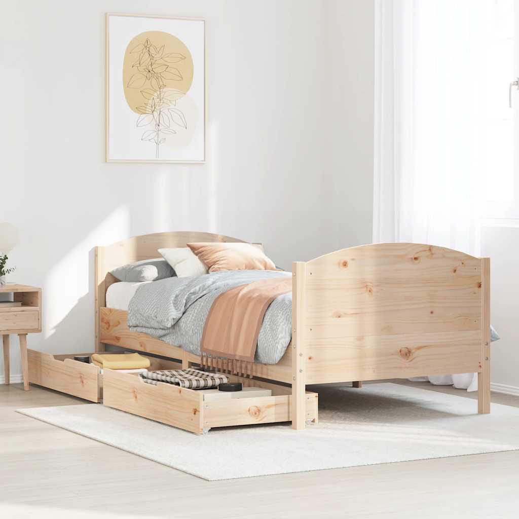 Bed Frame Without Mattress Solid Wood Pine