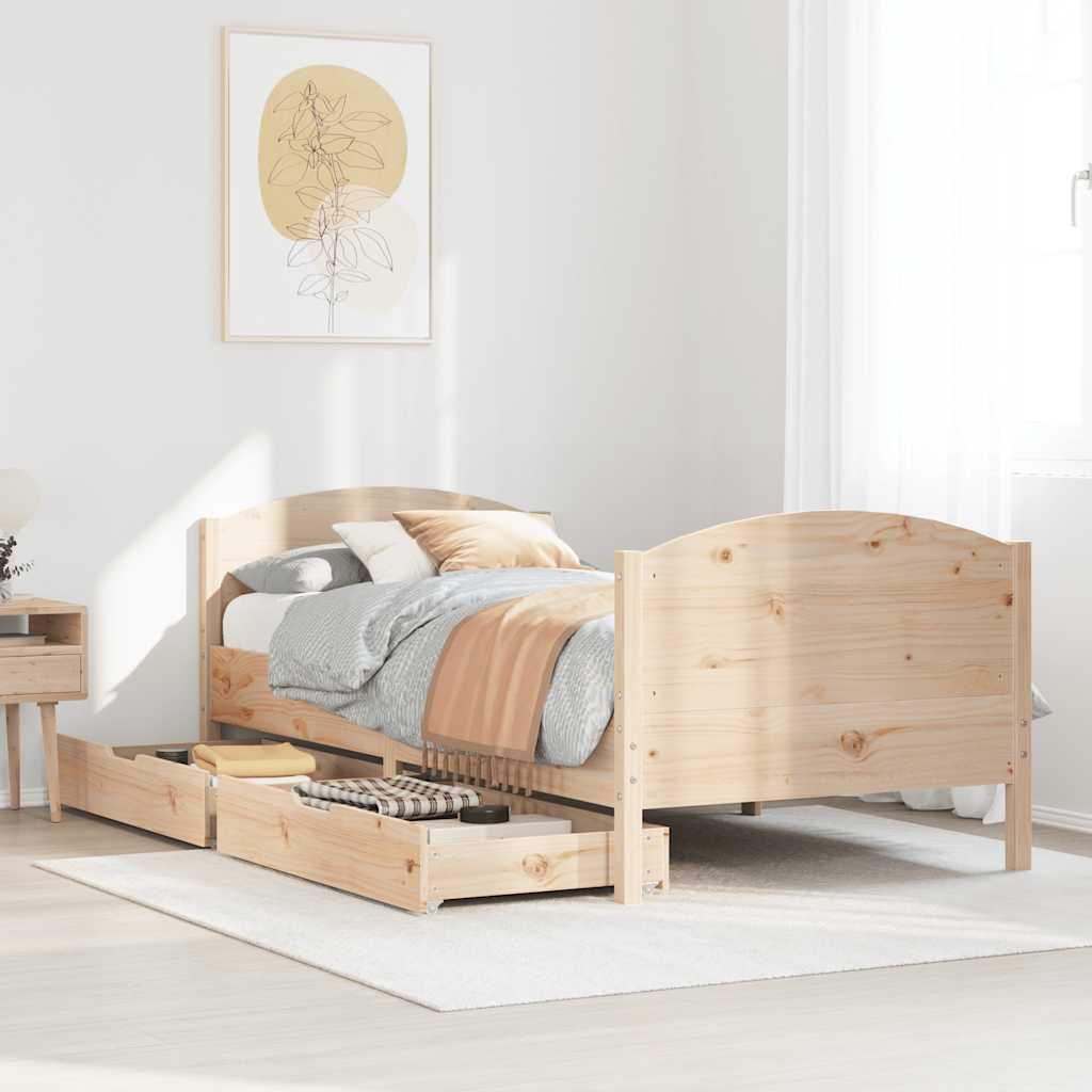 Bed Frame Without Mattress Solid Wood Pine