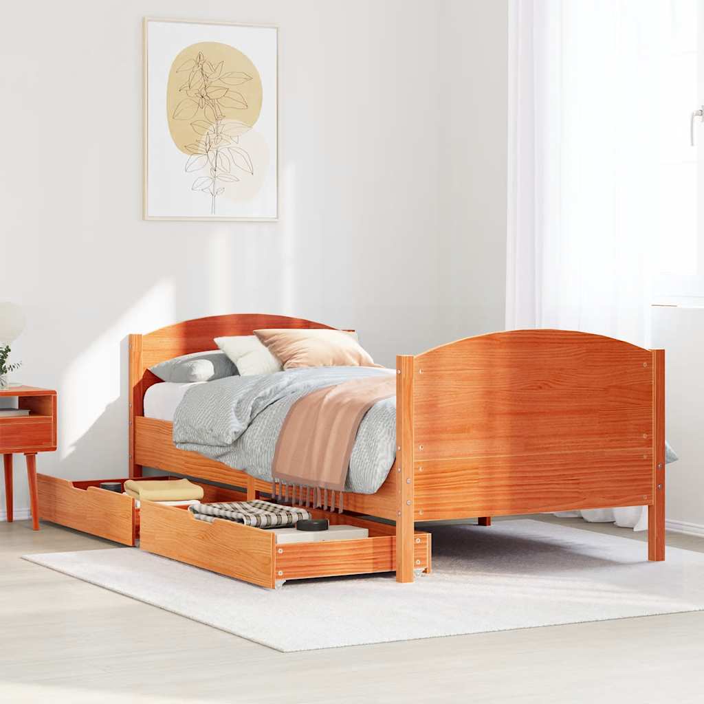 Bed Frame Without Mattress Solid Wood Pine