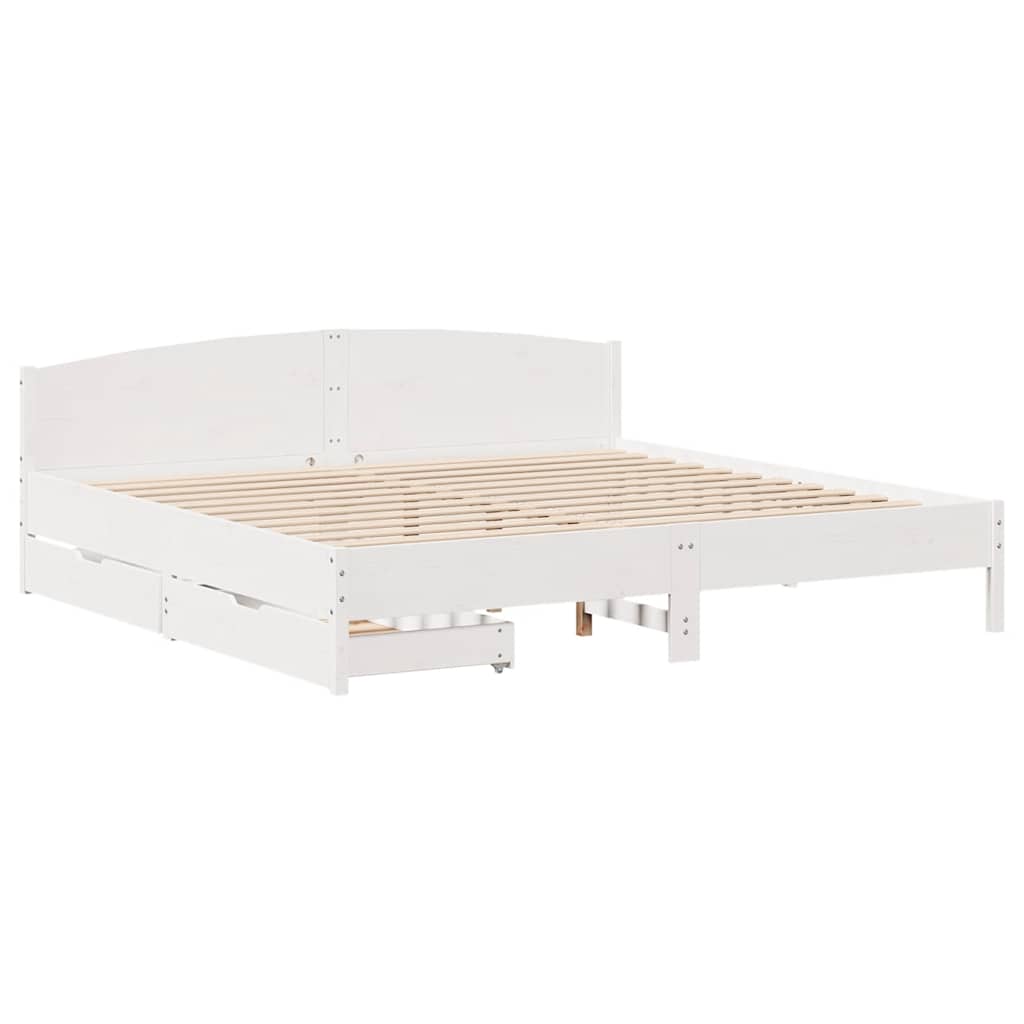 Bed Frame Without Mattress Super King Solid Wood Pine