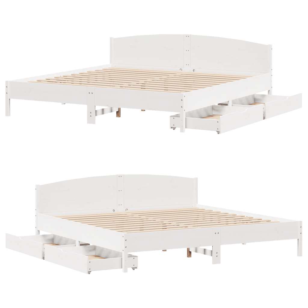 Bed Frame Without Mattress Super King Solid Wood Pine