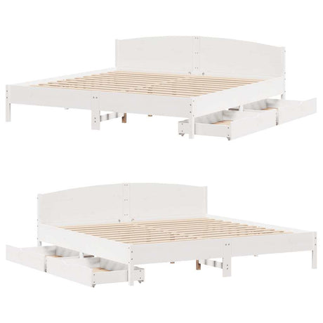 Bed Frame Without Mattress Super King Solid Wood Pine