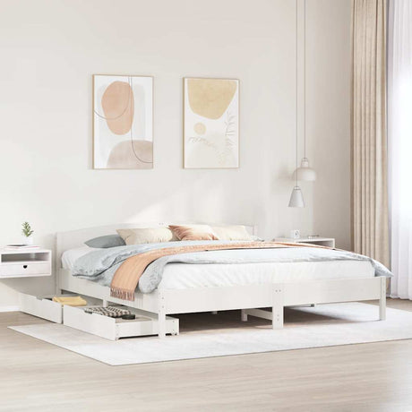 Bed Frame Without Mattress Super King Solid Wood Pine