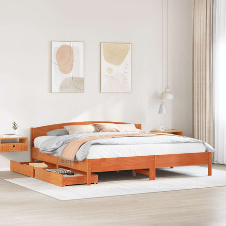 Bed Frame Without Mattress Super King Solid Wood Pine