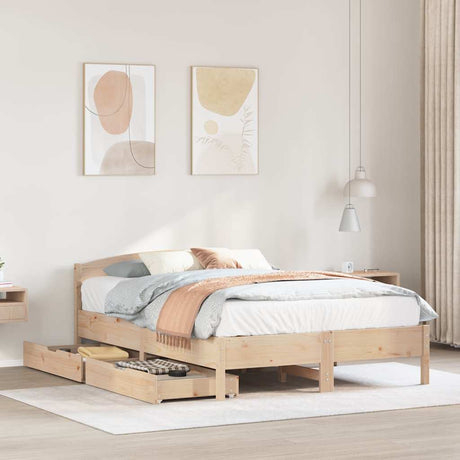 Bed Frame Without Mattress Super King Solid Wood Pine