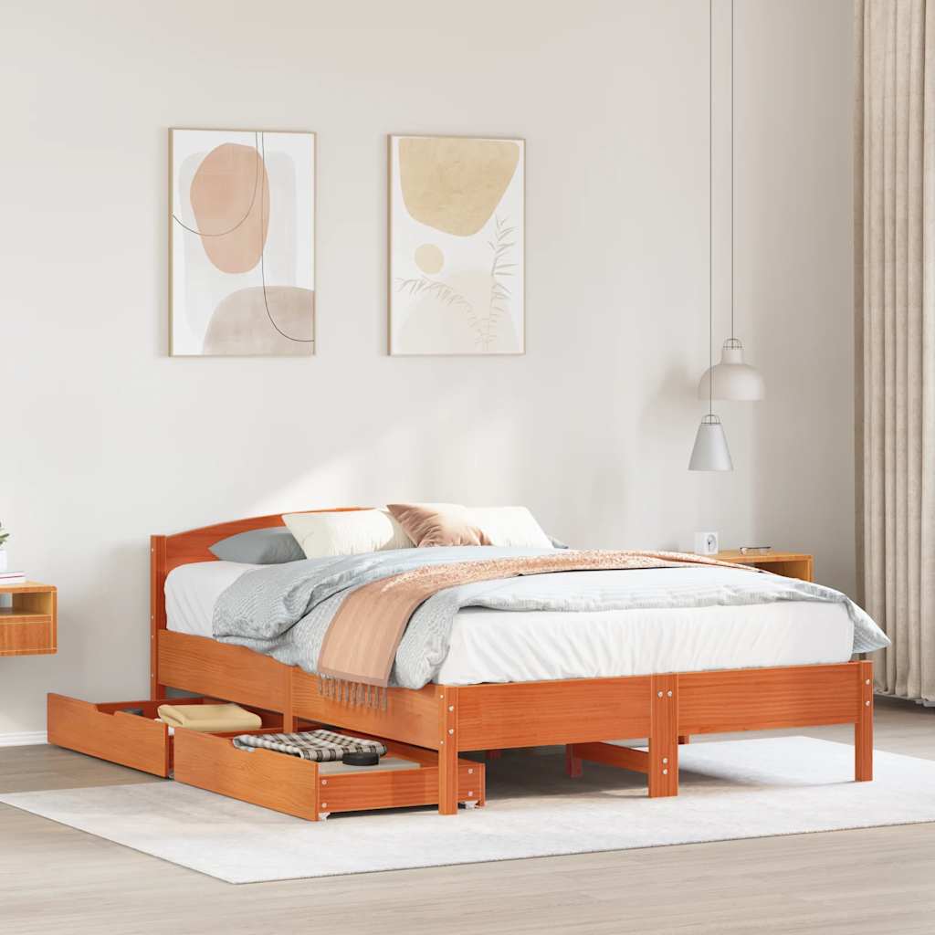 Bed Frame Without Mattress Super King Solid Wood Pine