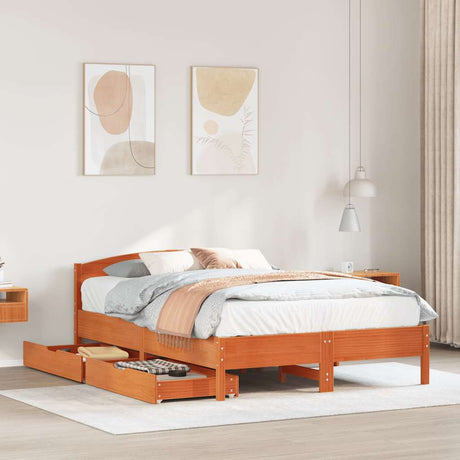 Bed Frame Without Mattress Super King Solid Wood Pine