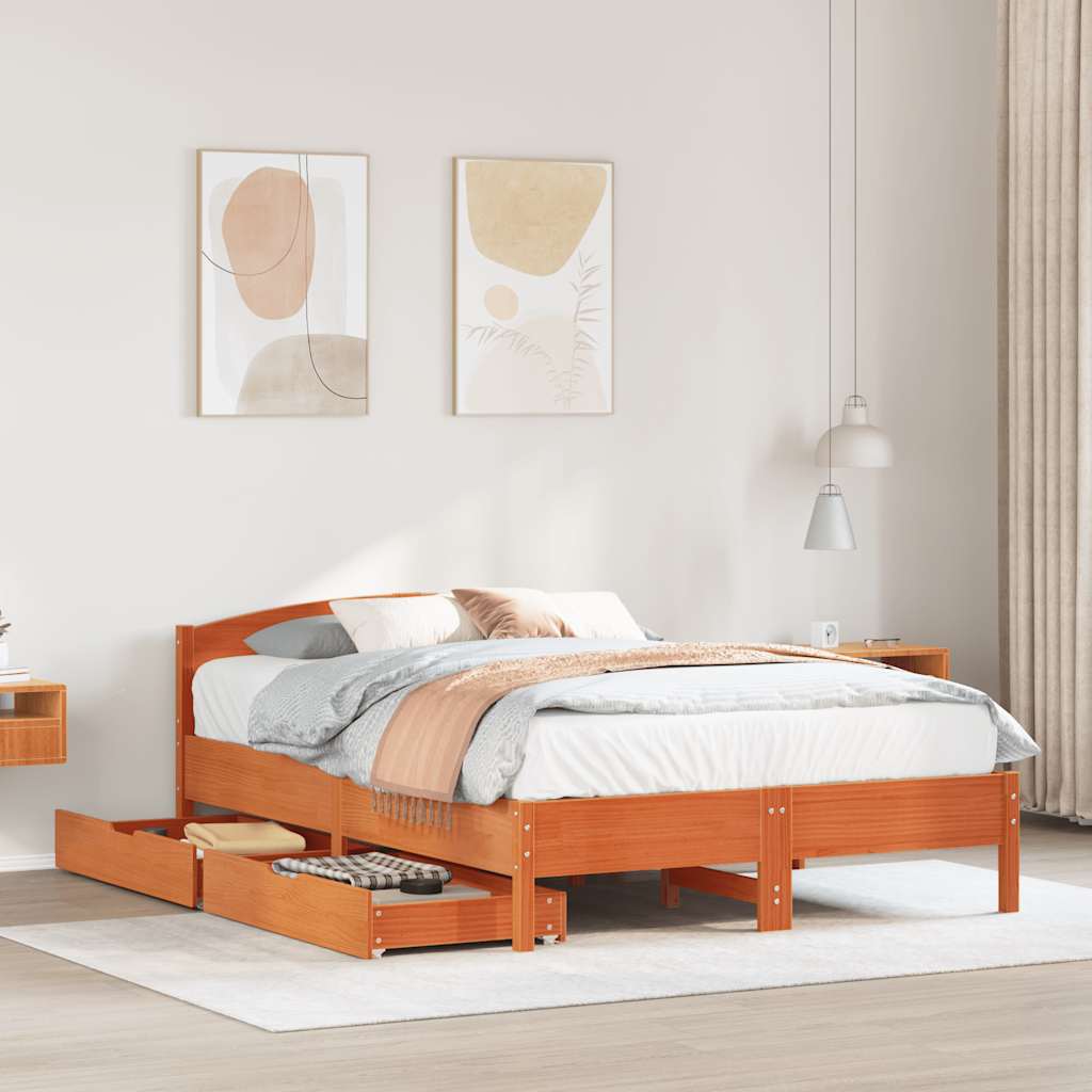 Bed Frame Without Mattress Super King Solid Wood Pine