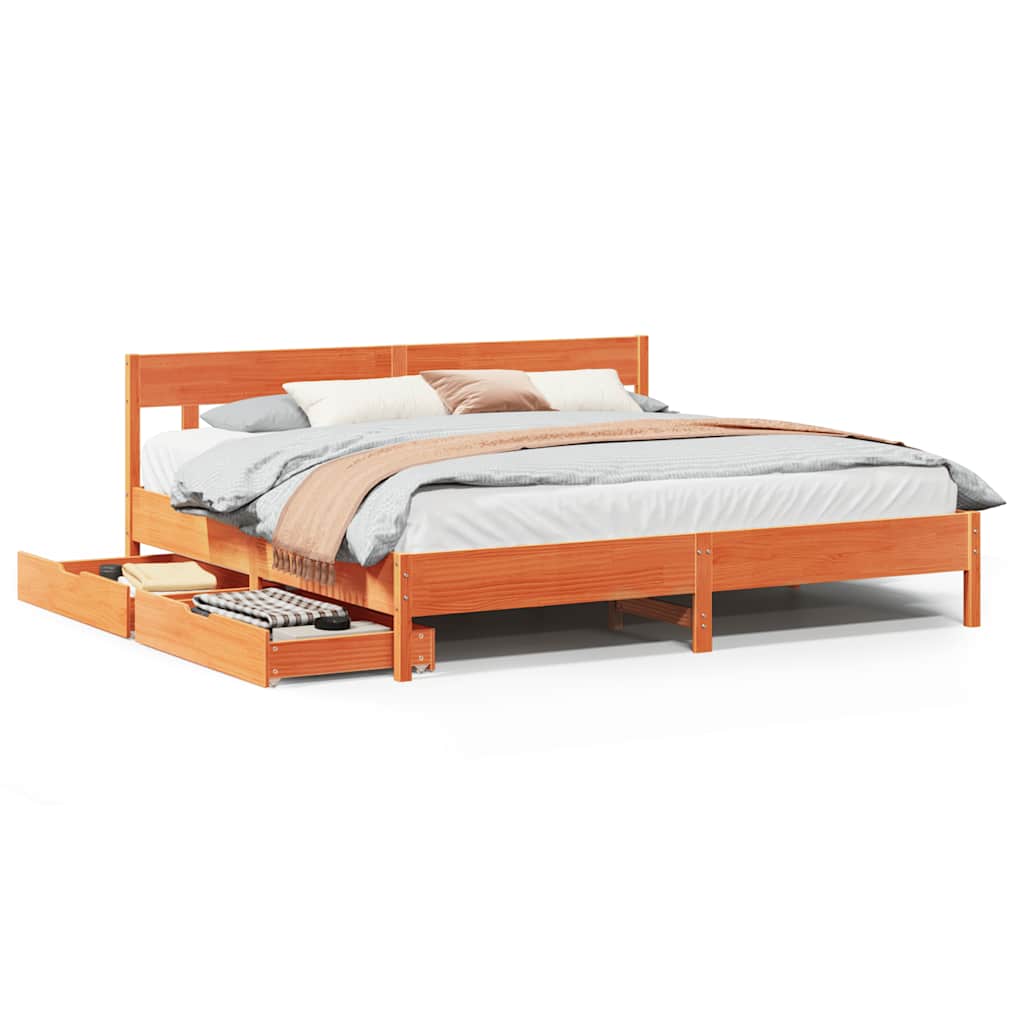 Bed Frame Without Mattress Super King Solid Wood Pine