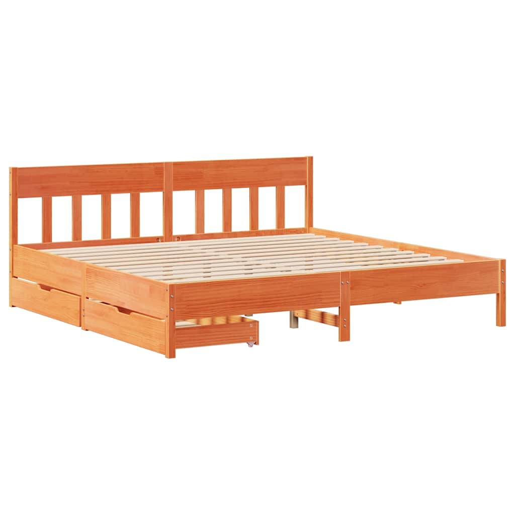 Bed Frame Without Mattress Super King Solid Wood Pine