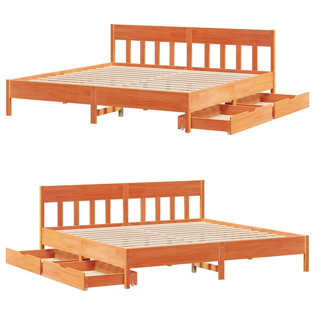 Bed Frame Without Mattress Super King Solid Wood Pine
