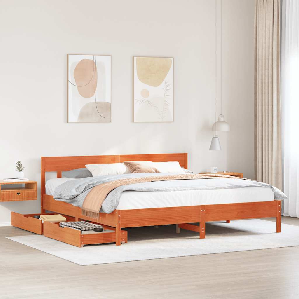 Bed Frame Without Mattress Super King Solid Wood Pine