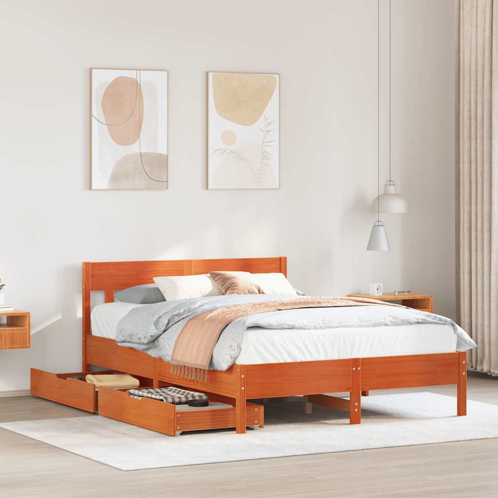 Bed Frame Without Mattress Super King Solid Wood Pine