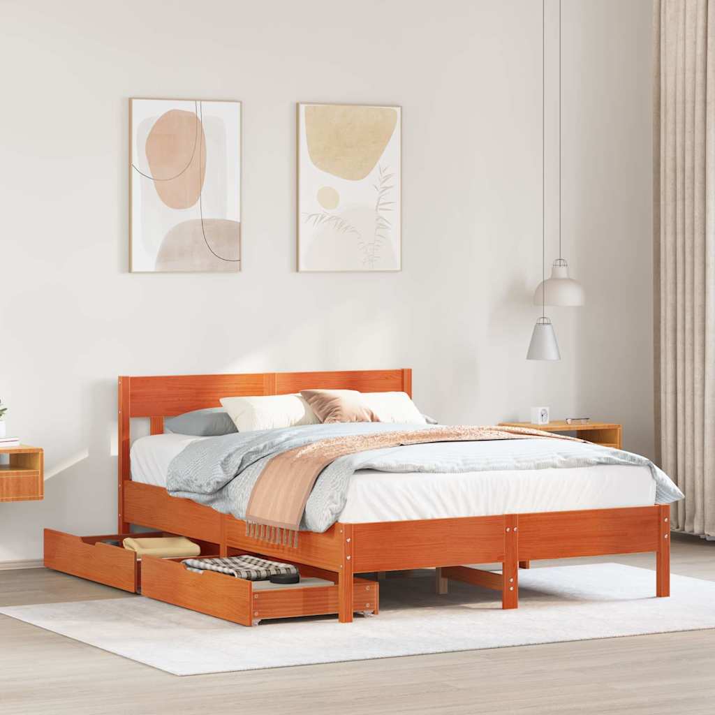 Bed Frame Without Mattress Super King Solid Wood Pine