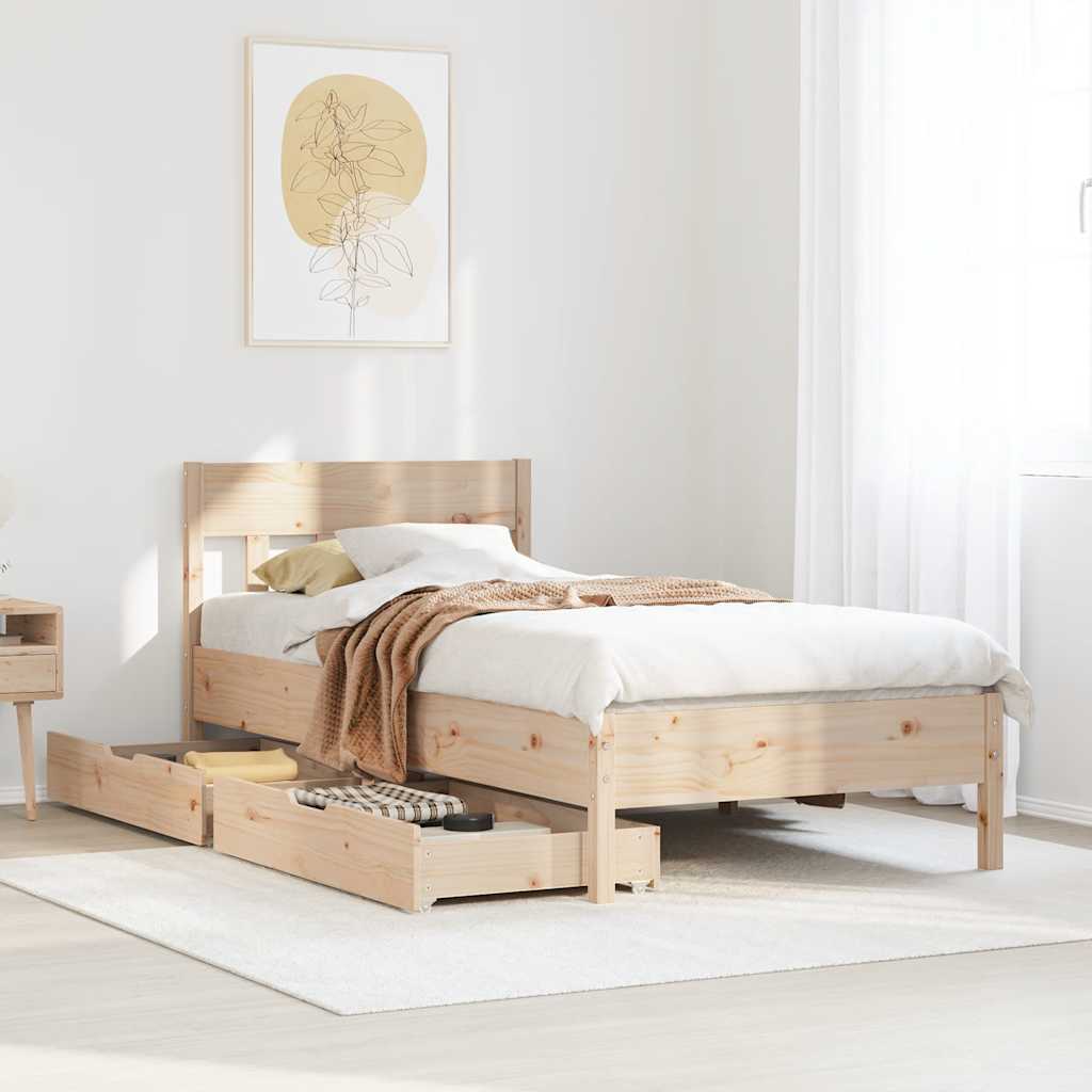 Bed Frame Without Mattress Super King Solid Wood Pine