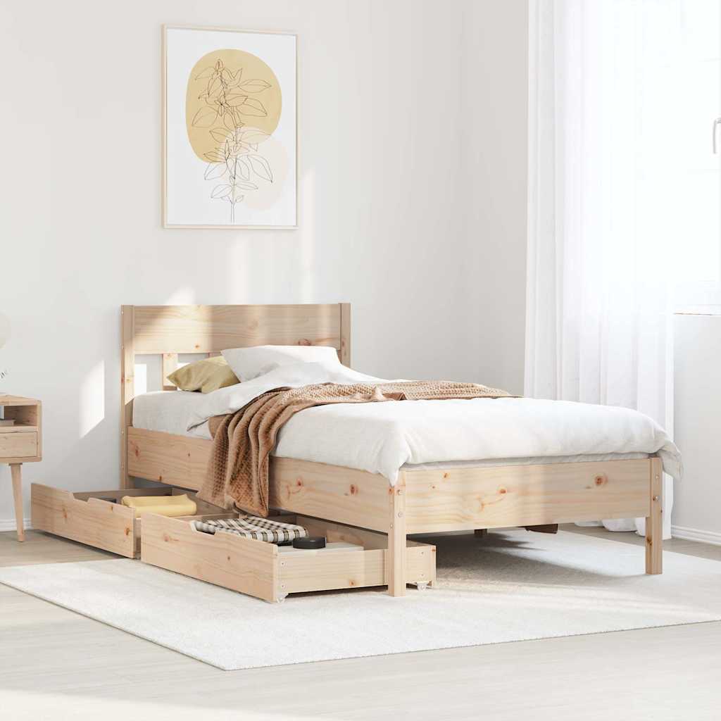 Bed Frame Without Mattress Super King Solid Wood Pine
