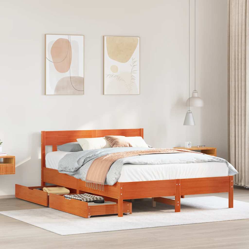 Bed Frame Without Mattress Super King Solid Wood Pine