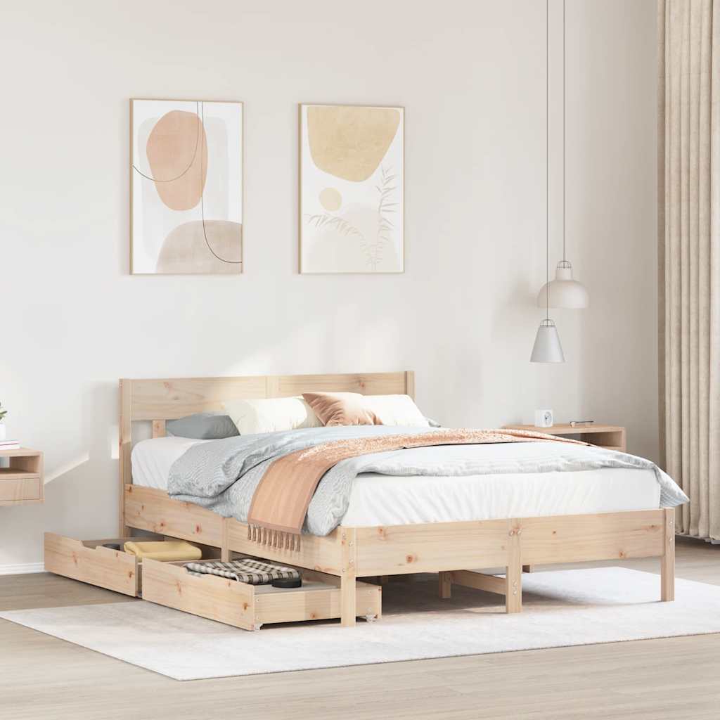 Bed Frame Without Mattress Super King Solid Wood Pine