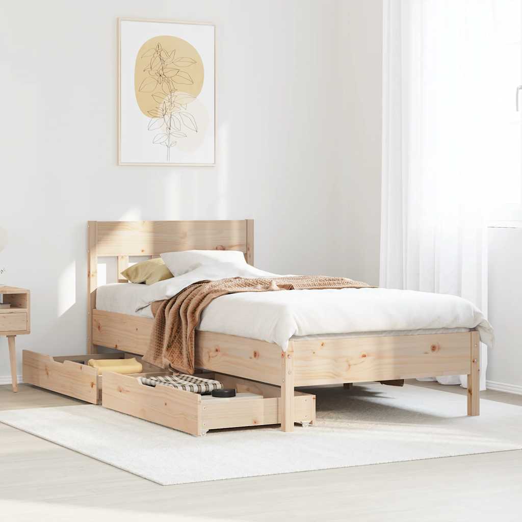 Bed Frame Without Mattress Super King Solid Wood Pine