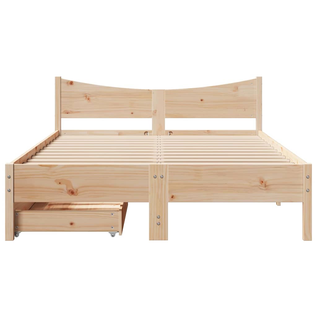 Bed Frame With Drawers Solid Wood Pine