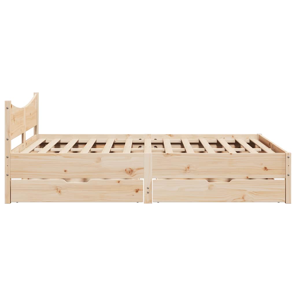 Bed Frame With Drawers Solid Wood Pine
