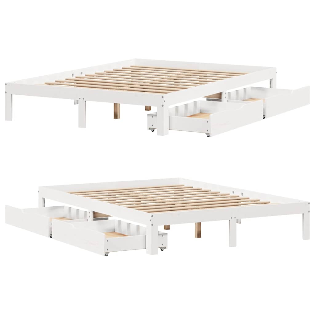Bed Frame With Drawers Without Mattress Small Double