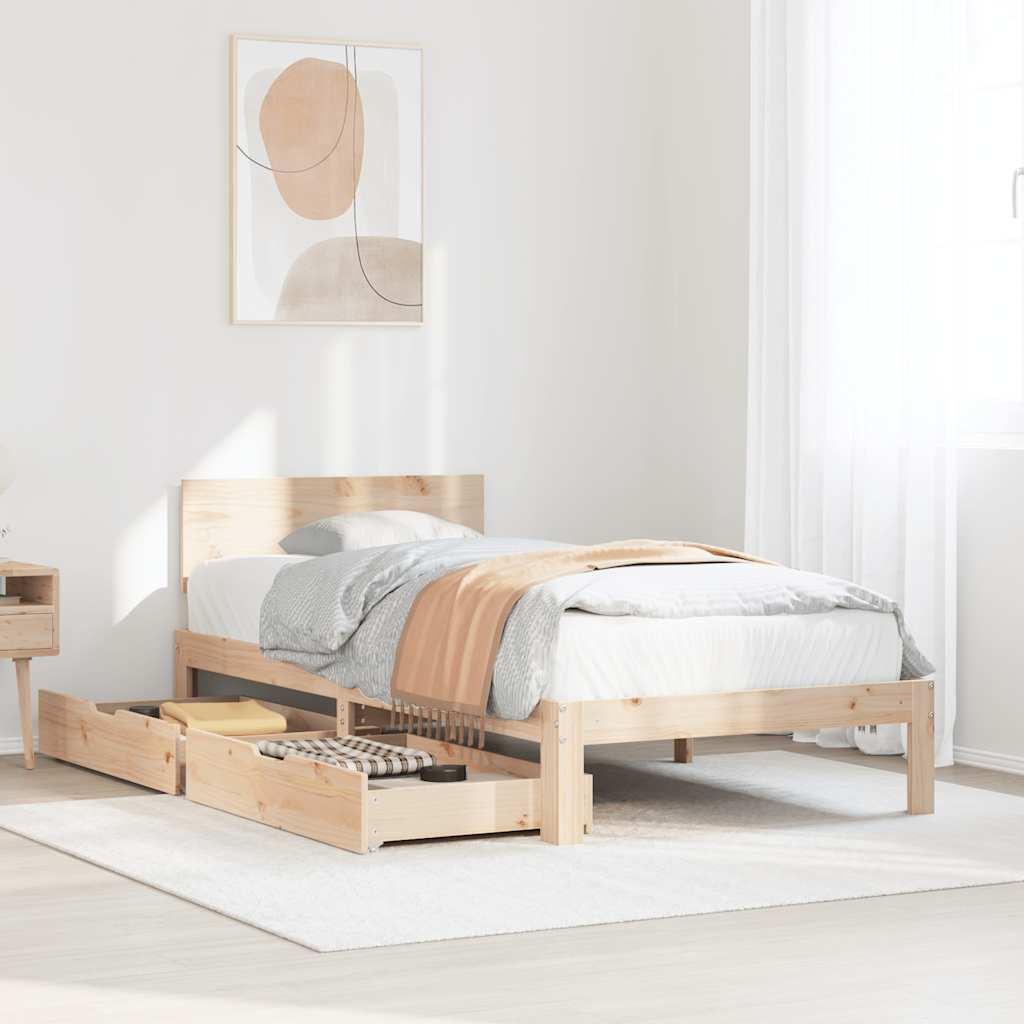 Bed Frame With Drawers Without Mattress Double
